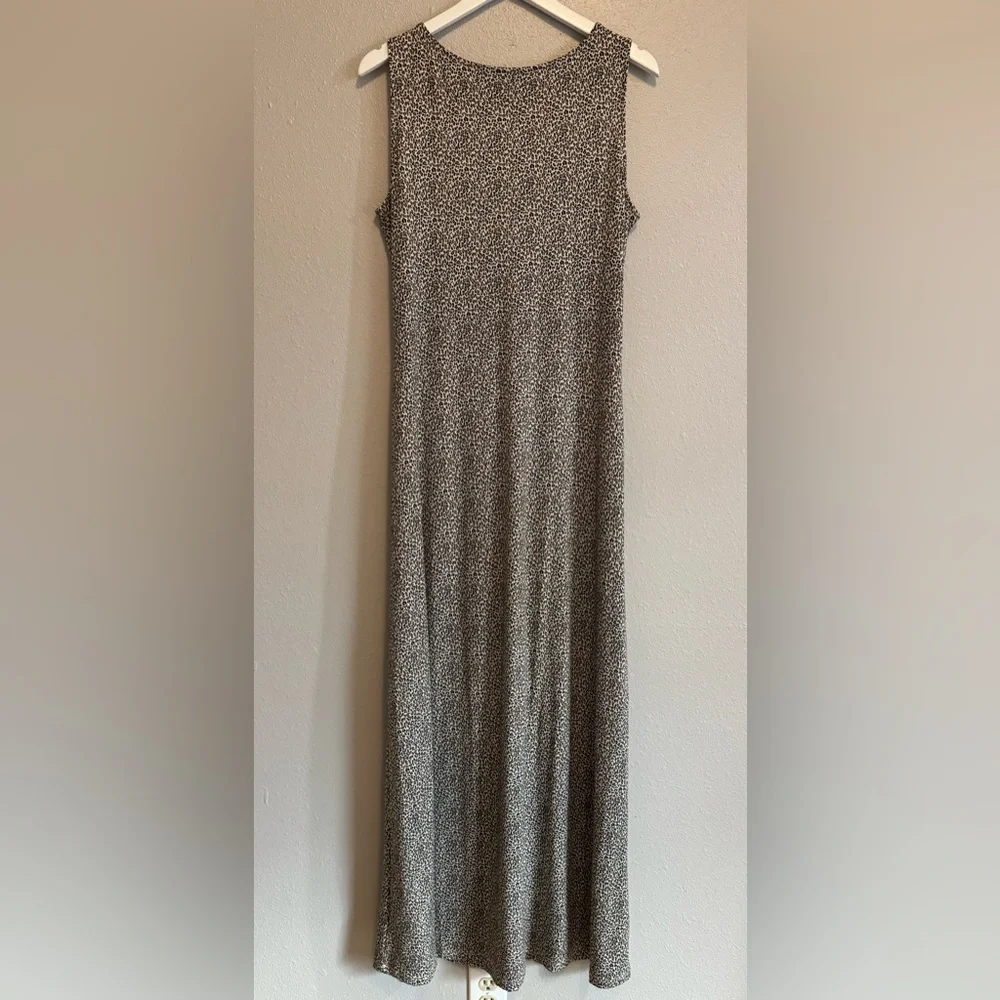 NINA LEONARD Leopard Print Beaded Medallion‎ Maxi Dress - Boho Chic